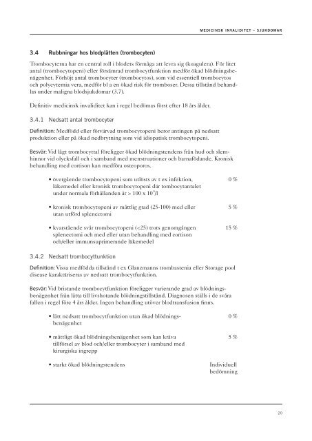 MEDICINSK INVALIDITET -sjukdomar 2013 - Svensk Försäkring