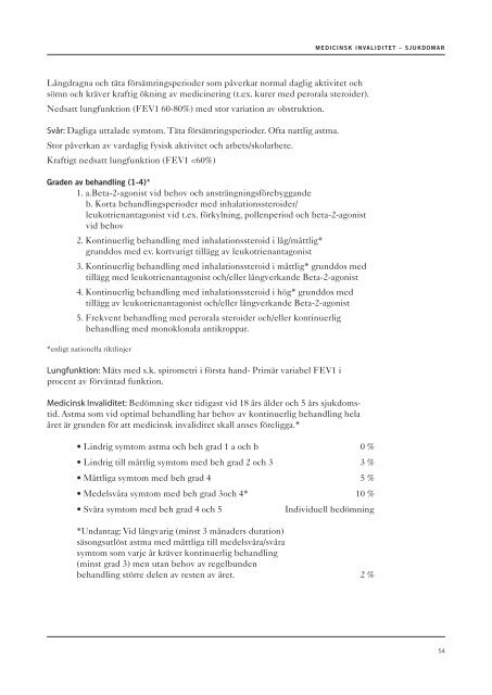 MEDICINSK INVALIDITET -sjukdomar 2013 - Svensk Försäkring