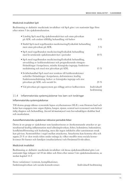 MEDICINSK INVALIDITET -sjukdomar 2013 - Svensk Försäkring