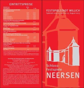 die ersten Flyer - Festspiele Schloss Neersen