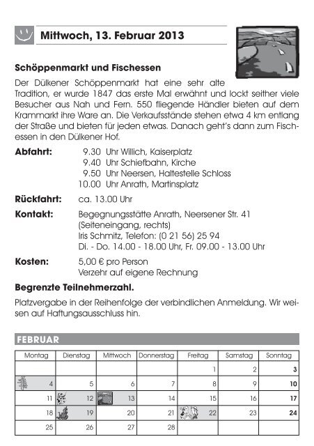 Veranstaltungskalender 1. Halbjahr 2013 - Stadt Willich