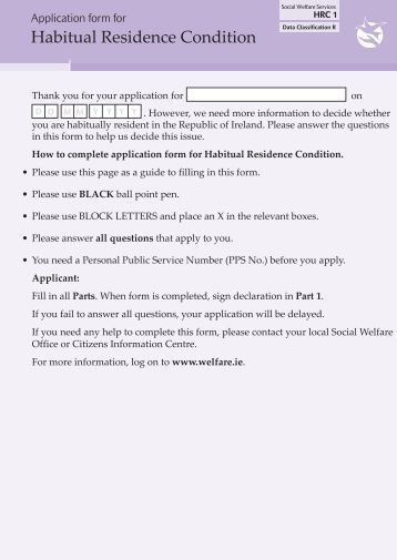 HRC1 form - Welfare.ie Child Benefit Form Hrc1 Child Benefit Form Hrc1 HRC1 form - Welfare.ie