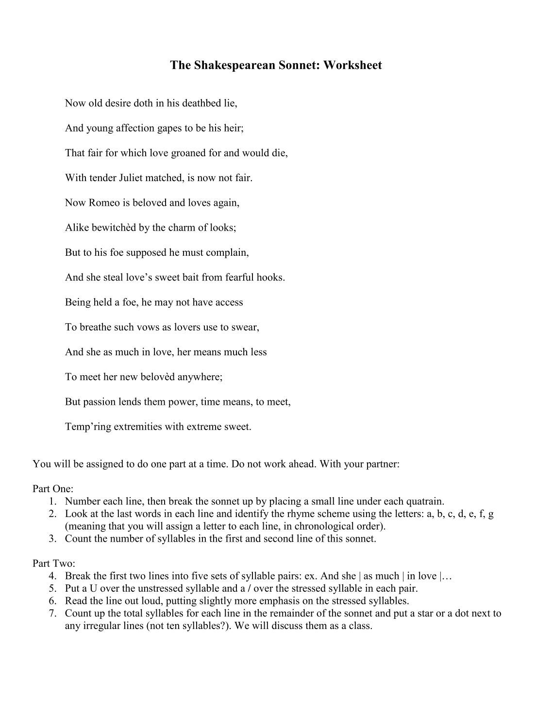 Worksheet Sonnet Worksheet 5 free magazines from windsorhs com com