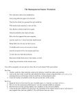 Printables Sonnet Worksheet the shakespearean sonnet worksheet