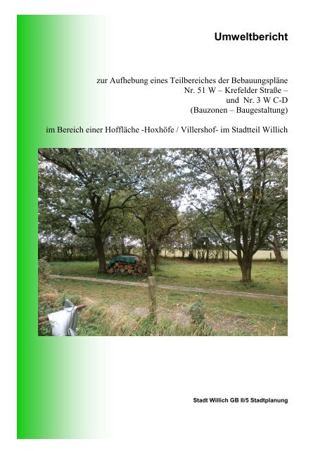 nicht barrierefrei: Umweltbericht (3458 KB), Pdf-Datei - Stadt Willich