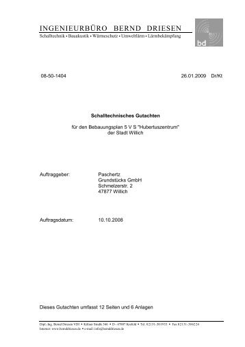 Schalltechnisches Gutachten (3136 KB), Pdf-Datei - Stadt Willich