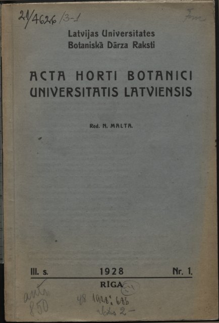 UNIVERSITATIS LATVIENSIS - DSpace