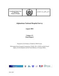 Afghanistan National Hospital Survey - Management Sciences for ...