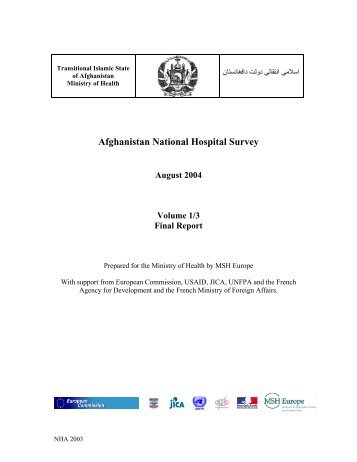 Afghanistan National Hospital Survey - Management Sciences for ...