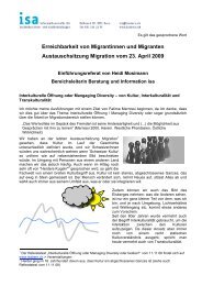 Erreichbarkeit von Migrantinnen und Migranten Austauschsitzung ...