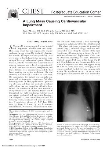 CHEST Postgraduate Education Corner - CHEST Publications ...