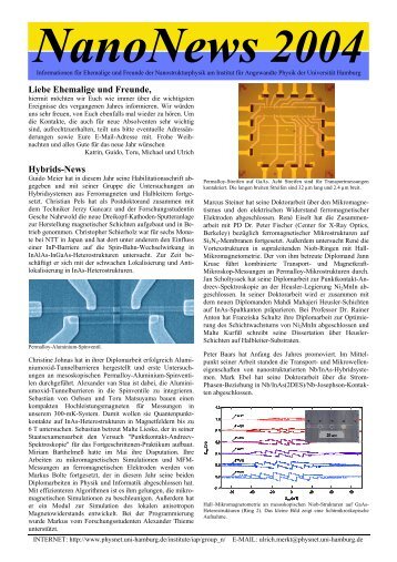 NanoNews 2004 - Universität Hamburg