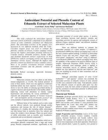 total phenolic content of red and Total flavonoid content (tfc) was measured by aluminium chloride colorimetric assay results: the results showed that chukrasia tabularis (belonging to the family meliaceae) is the richest source of phenolics and flavonoid (total phenolic content: 172 mg gae/g and total flavonoid content: 382 qe/g. total phenolic content of red and Total flavonoid content (tfc) was measured by aluminium chloride colorimetric assay results: the results showed that chukrasia tabularis (belonging to the family meliaceae) is the richest source of phenolics and flavonoid (total phenolic content: 172 mg gae/g and total flavonoid content: 382 qe/g.