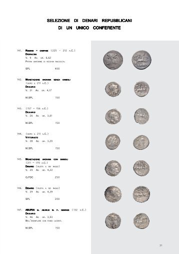 selezione di denari repubblicani di un unico conferente - Negrini