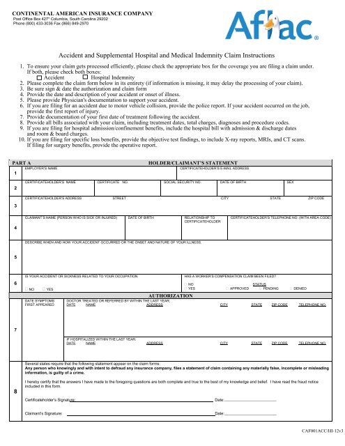 Aflac Accident Policy Claim Form