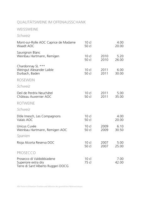 Weinkarte als PDF - Restaurant Gnadenthal