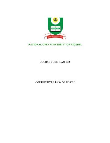 Course Code: - National Open University of Nigeria