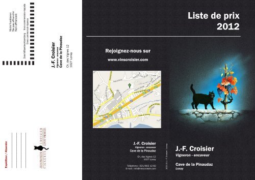Prix courant 2012 - Cave de la Pinaudaz - J.-F. Croisier