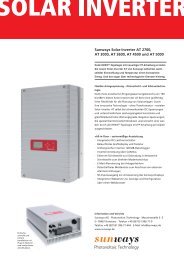 Sunways Solar-Inverter AT 2700, AT 3000, AT 3600, AT 4500 und ...