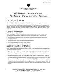 Speaker/Horn Installation for GAI-Tronics Communications Systems