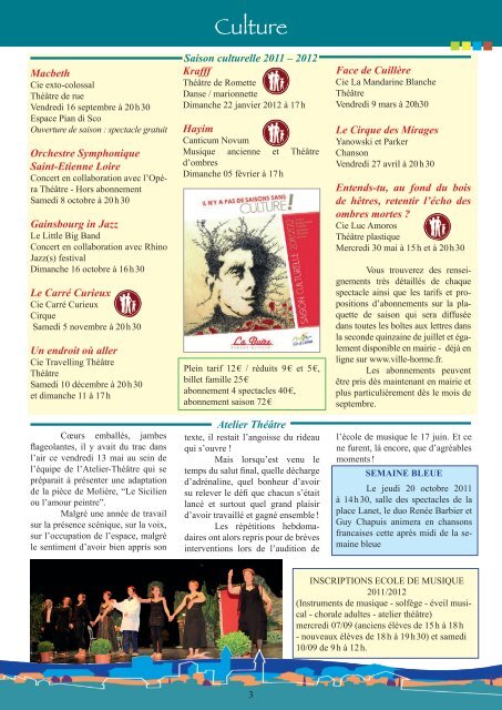 Bulletin N° 32 Juillet 2011 - L'Horme