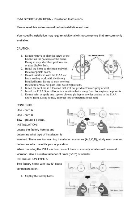 Car horn replacement - instructions