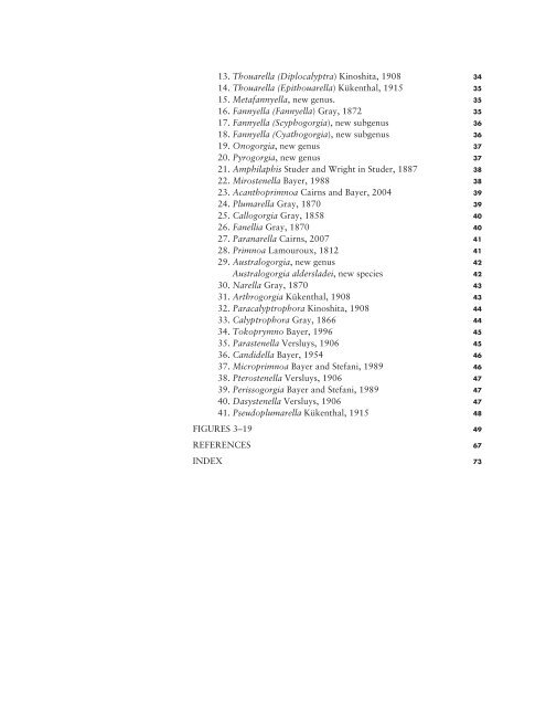 A Generic Revision and Phylogenetic Analysis of the Primnoidae