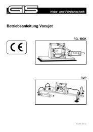 Betriebsanleitung Vacujet RG / RGK RVP - Gis AG