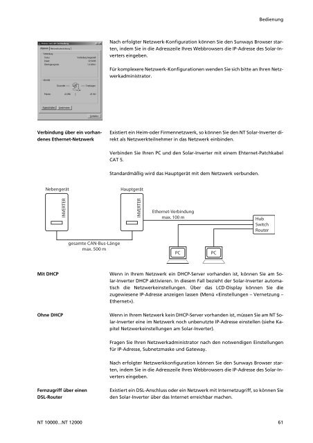 Manuals Sunways Solar-Inverter NT 10000...NT 12000 deutsch