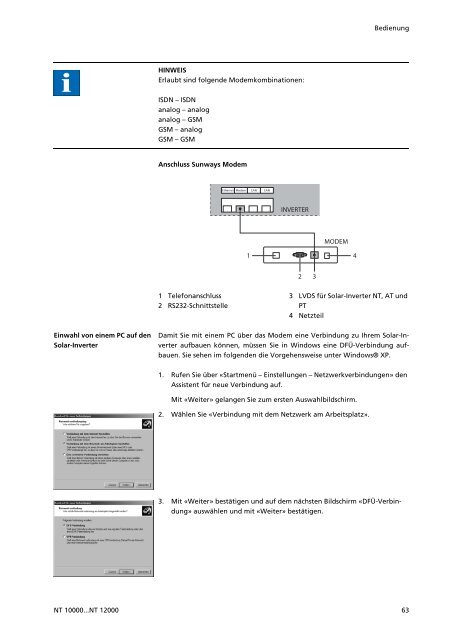 Manuals Sunways Solar-Inverter NT 10000...NT 12000 deutsch