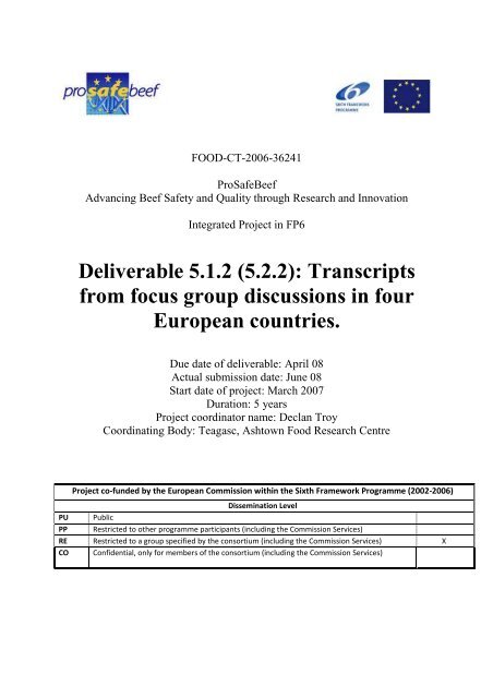 Deliverable 512 Amp 522 Resubmission Prosafebeef