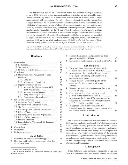 Intrinsic Wavelength Standard Absorption Bands in Holmium Oxide ...