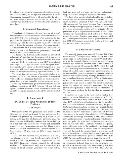 Intrinsic Wavelength Standard Absorption Bands in Holmium Oxide ...