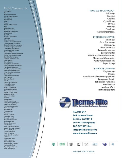 Bulk Transfer & Thermal Processing - Therma-Flite