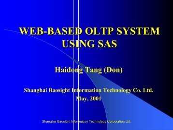 WEB-BASED OLTP SYSTEM USING SAS - sasCommunity