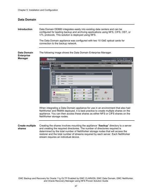 EMC Backup and Recovery for Oracle 11g OLTP Enabled by EMC ...