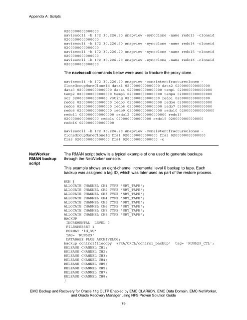 EMC Backup and Recovery for Oracle 11g OLTP Enabled by EMC ...