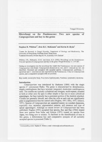 Microfungi on the Pandanaceae: Two new species of - Fungal diversity