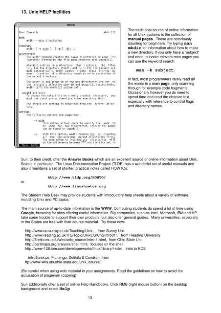 Introduction to Unix and Networks