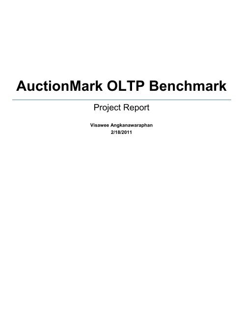 AuctionMark OLTP Benchmark