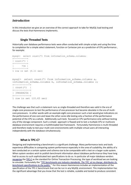 MySQL OLTP (Transactional) - Hammerora - SourceForge