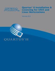 Quartus II Installation & Licensing for UNIX and Linux Workstations