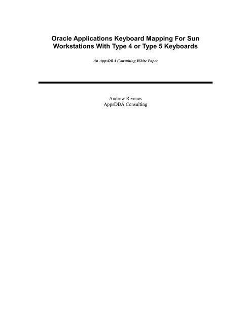 Oracle Computer Keyboard Oracle Applications Keyboard Mapping For Sun ... - Apps DBA