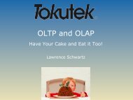OLTP and OLAP - Tokutek
