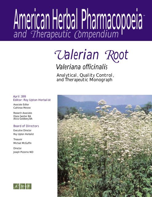 alerian oot - American Herbal Pharmacopoeia