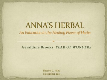 Anna's Herbal by Dr. Sharon Hiltz - Fairmont State University