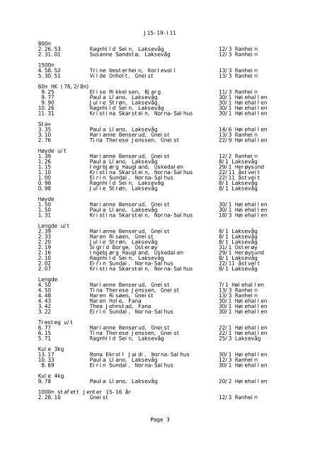 Jenter 15-19 år - Friidrett.no