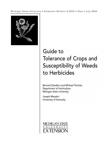 Guide to Tolerance of Crops and Susceptibility of Weeds to Herbicides