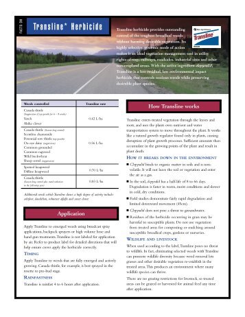 FACTS ON Transline* Herbicide - TrueNorth Specialty Products