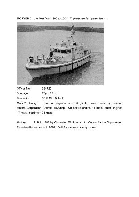 Fishery Protection Vessel List
